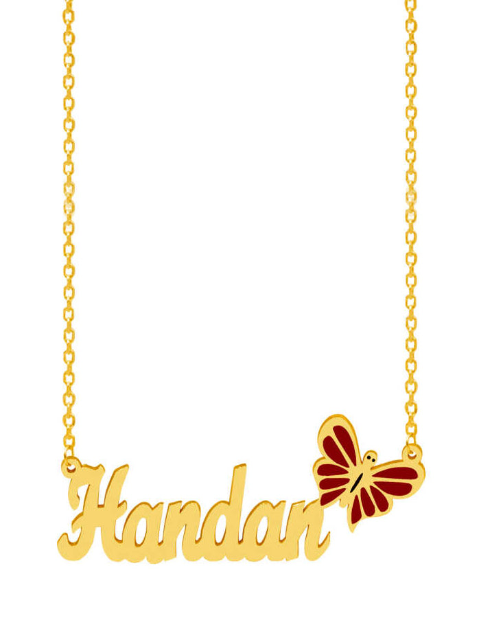 Silver Butterfly Name Necklace