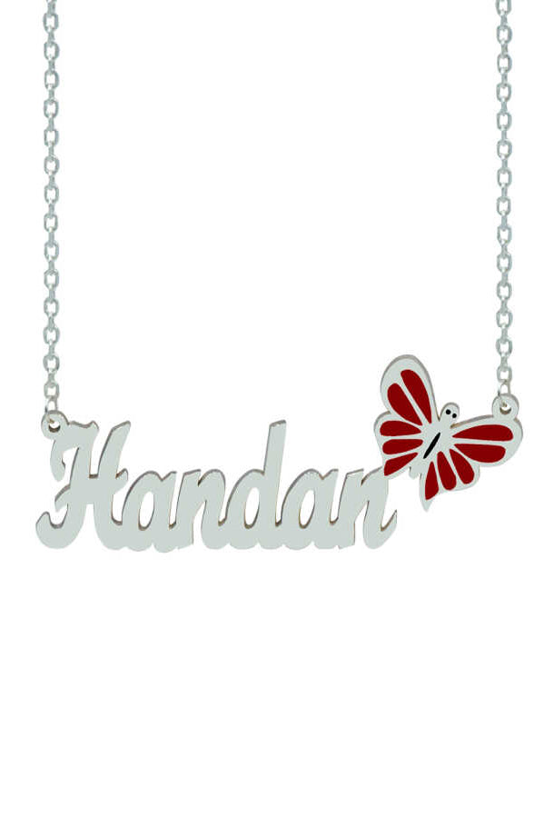 Silver Butterfly Name Necklace